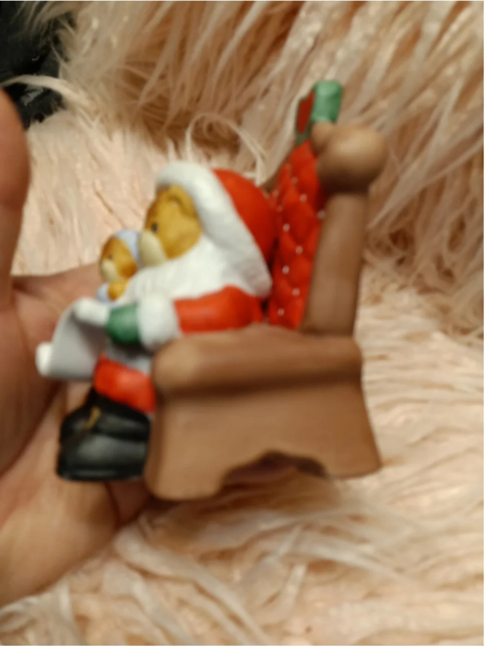 LUCY & ME 1986 Here Comes Santa Claus Music Box Santa List & Child Lucy Rigg